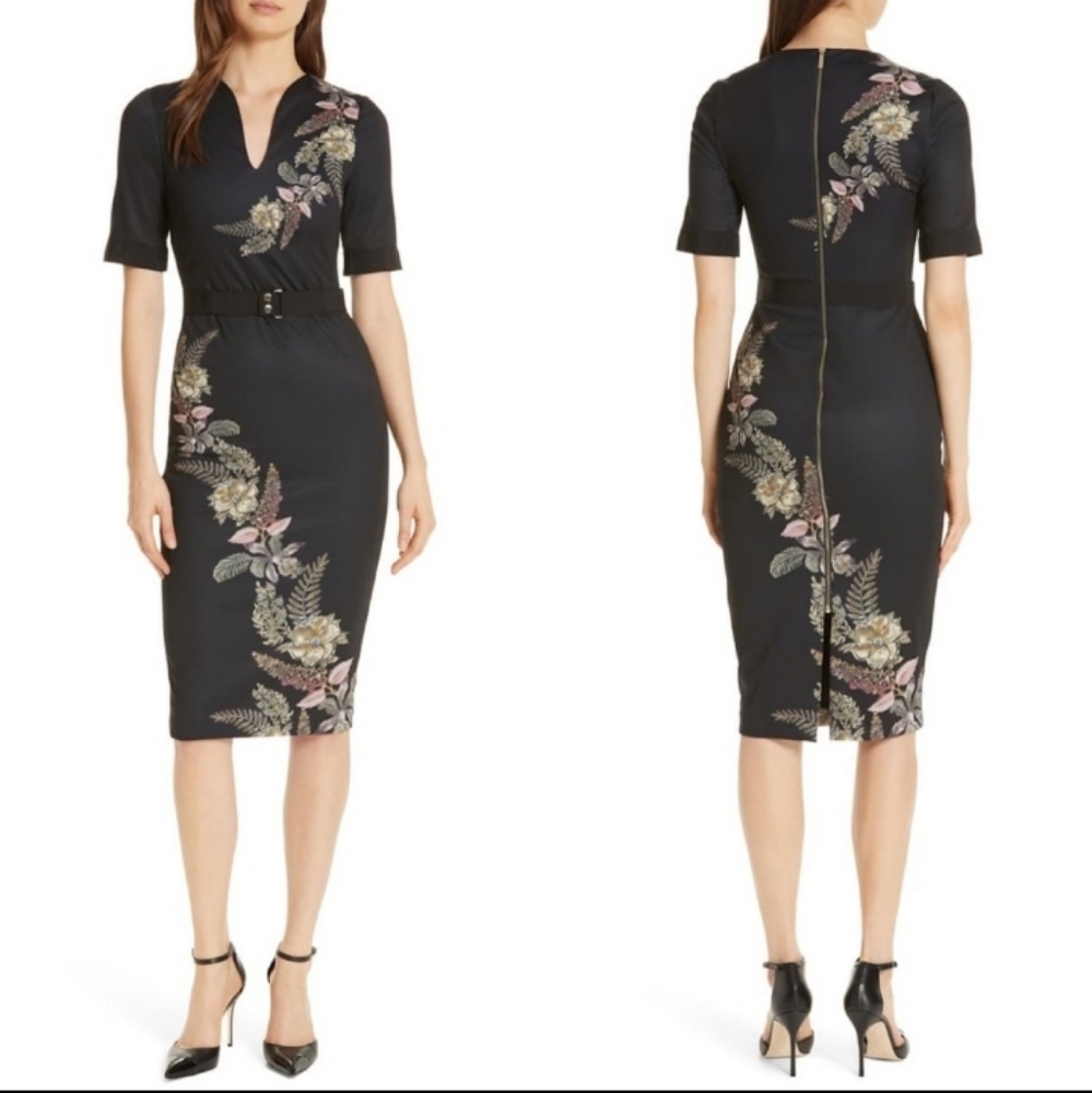 Ted Baker (Limited Quantity) Floral Black Dress